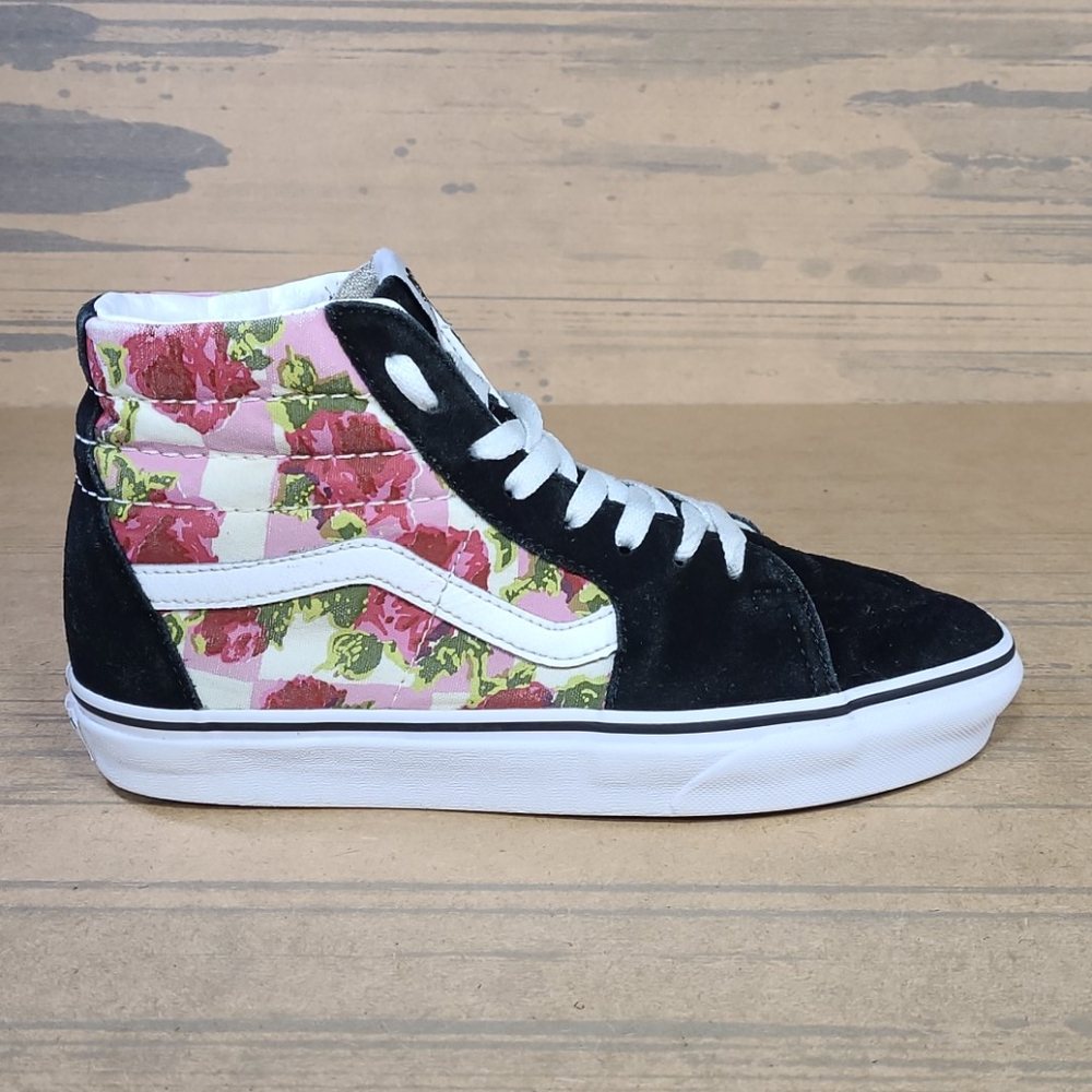Vans Sk8-Hi Floral Canvas/Suede Shoes - Picture 1 of 8